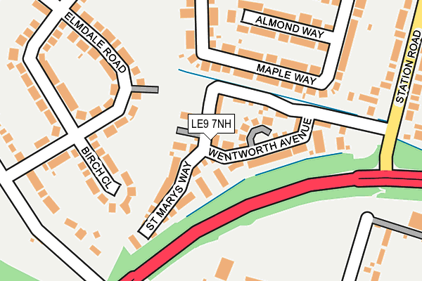 LE9 7NH map - OS OpenMap – Local (Ordnance Survey)