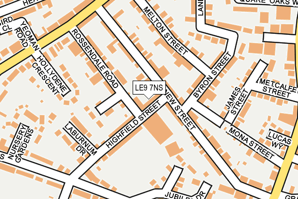 LE9 7NS map - OS OpenMap – Local (Ordnance Survey)