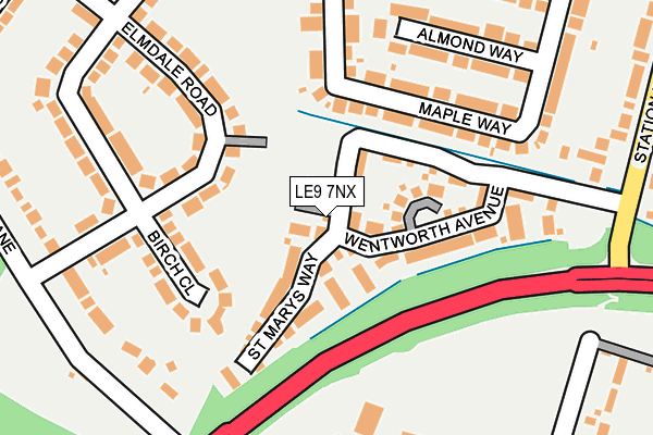 LE9 7NX map - OS OpenMap – Local (Ordnance Survey)