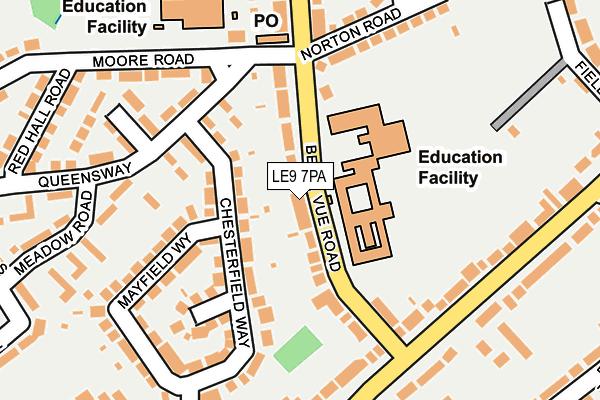 LE9 7PA map - OS OpenMap – Local (Ordnance Survey)