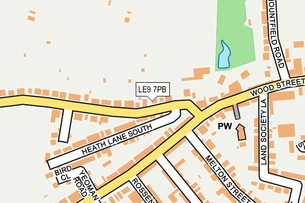 LE9 7PB map - OS OpenMap – Local (Ordnance Survey)