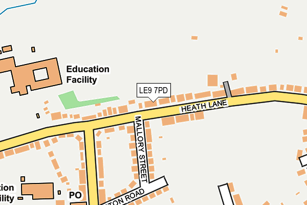 LE9 7PD map - OS OpenMap – Local (Ordnance Survey)