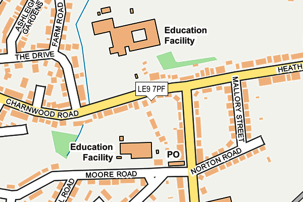 LE9 7PF map - OS OpenMap – Local (Ordnance Survey)