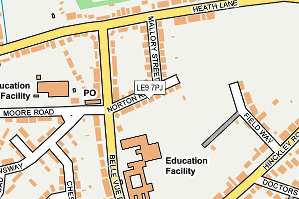 LE9 7PJ map - OS OpenMap – Local (Ordnance Survey)