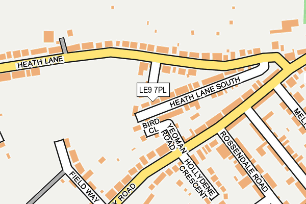 LE9 7PL map - OS OpenMap – Local (Ordnance Survey)