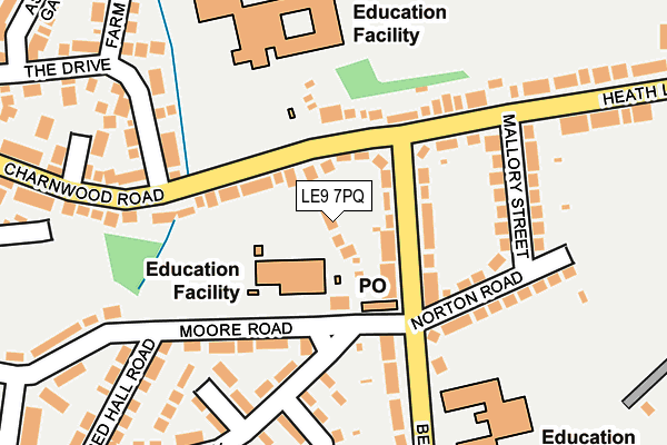 LE9 7PQ map - OS OpenMap – Local (Ordnance Survey)