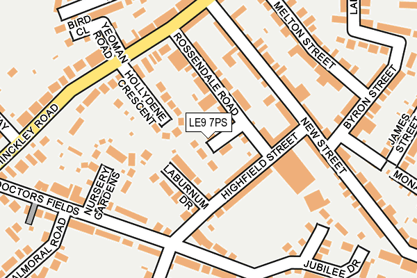 LE9 7PS map - OS OpenMap – Local (Ordnance Survey)