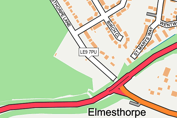 LE9 7PU map - OS OpenMap – Local (Ordnance Survey)