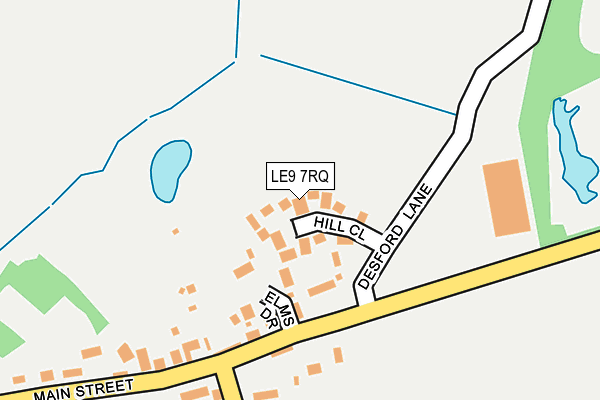 LE9 7RQ map - OS OpenMap – Local (Ordnance Survey)