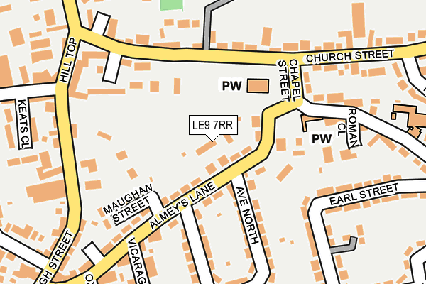 LE9 7RR map - OS OpenMap – Local (Ordnance Survey)