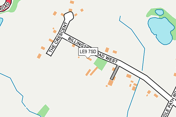 LE9 7SD map - OS OpenMap – Local (Ordnance Survey)