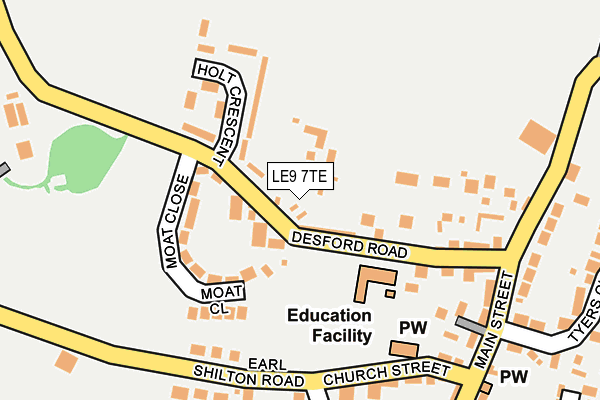 LE9 7TE map - OS OpenMap – Local (Ordnance Survey)