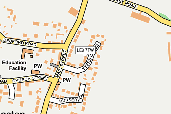 LE9 7TW map - OS OpenMap – Local (Ordnance Survey)