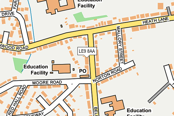 LE9 8AA map - OS OpenMap – Local (Ordnance Survey)