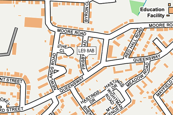 LE9 8AB map - OS OpenMap – Local (Ordnance Survey)