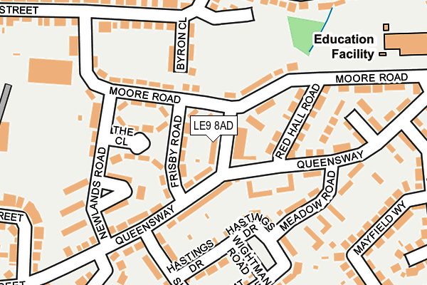 LE9 8AD map - OS OpenMap – Local (Ordnance Survey)