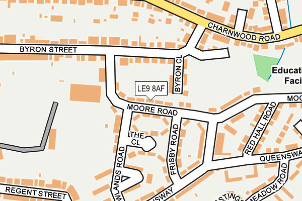 LE9 8AF map - OS OpenMap – Local (Ordnance Survey)