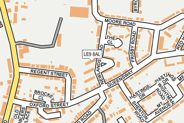 LE9 8AL map - OS OpenMap – Local (Ordnance Survey)