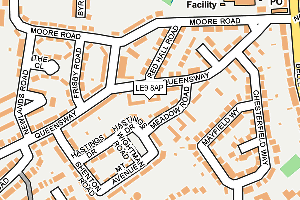 LE9 8AP map - OS OpenMap – Local (Ordnance Survey)