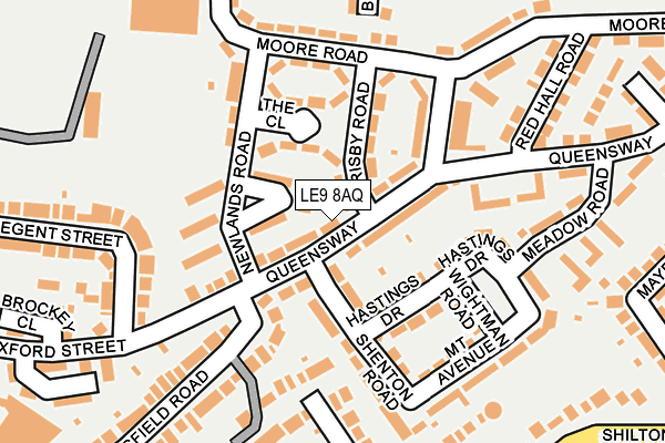 LE9 8AQ map - OS OpenMap – Local (Ordnance Survey)
