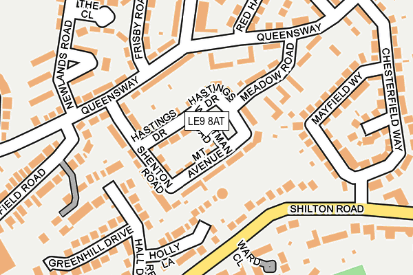 LE9 8AT map - OS OpenMap – Local (Ordnance Survey)