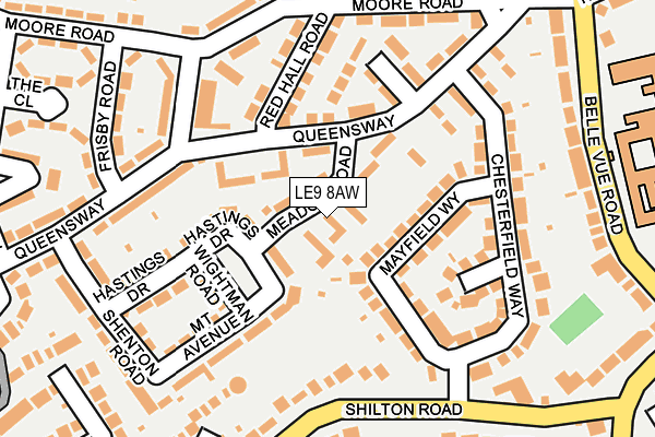 LE9 8AW map - OS OpenMap – Local (Ordnance Survey)