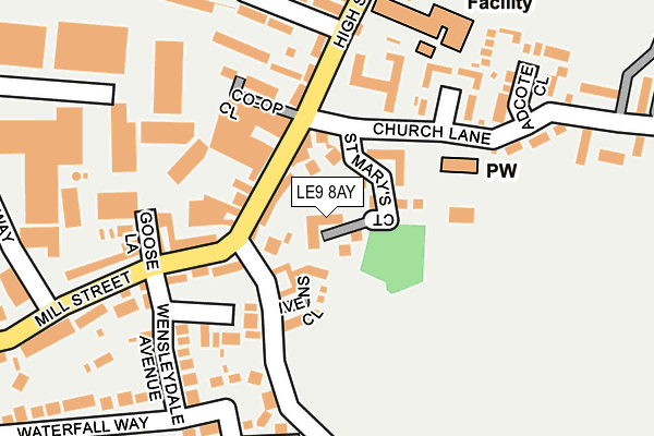 LE9 8AY map - OS OpenMap – Local (Ordnance Survey)