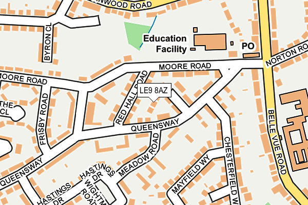 LE9 8AZ map - OS OpenMap – Local (Ordnance Survey)