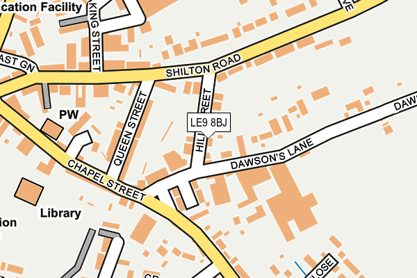 LE9 8BJ map - OS OpenMap – Local (Ordnance Survey)