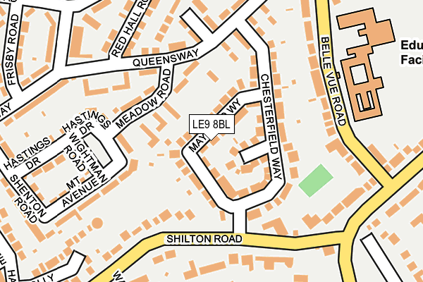 LE9 8BL map - OS OpenMap – Local (Ordnance Survey)