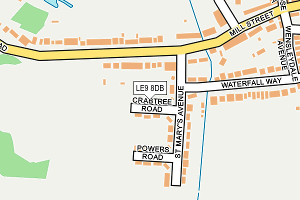 LE9 8DB map - OS OpenMap – Local (Ordnance Survey)