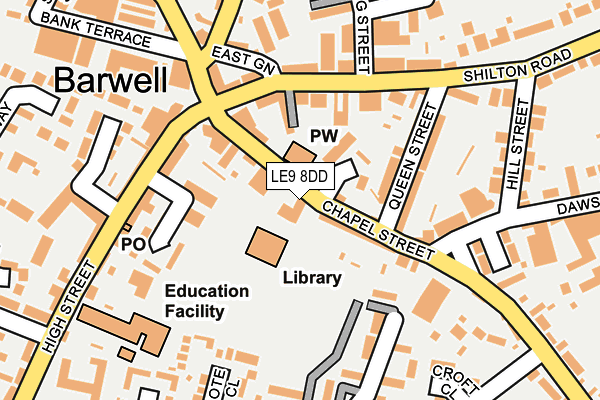 LE9 8DD map - OS OpenMap – Local (Ordnance Survey)