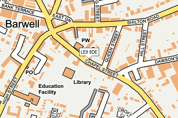 LE9 8DE map - OS OpenMap – Local (Ordnance Survey)