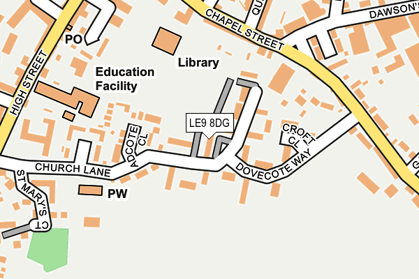 LE9 8DG map - OS OpenMap – Local (Ordnance Survey)