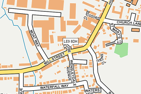 LE9 8DH map - OS OpenMap – Local (Ordnance Survey)