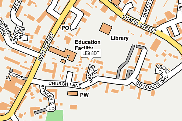 LE9 8DT map - OS OpenMap – Local (Ordnance Survey)