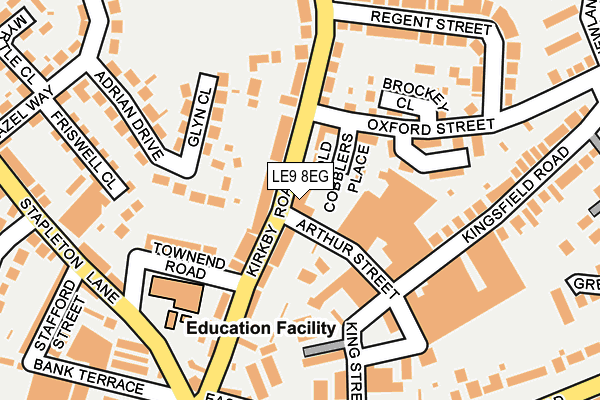 LE9 8EG map - OS OpenMap – Local (Ordnance Survey)