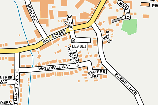 LE9 8EJ map - OS OpenMap – Local (Ordnance Survey)