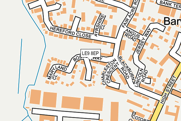 LE9 8EP map - OS OpenMap – Local (Ordnance Survey)