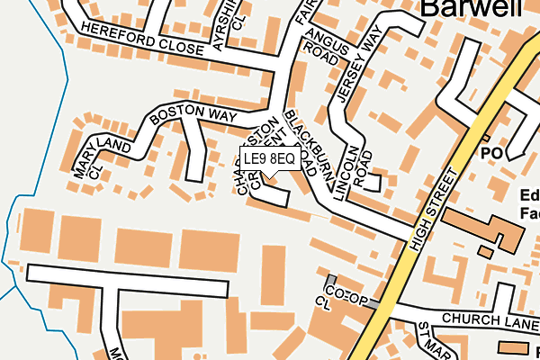 LE9 8EQ map - OS OpenMap – Local (Ordnance Survey)