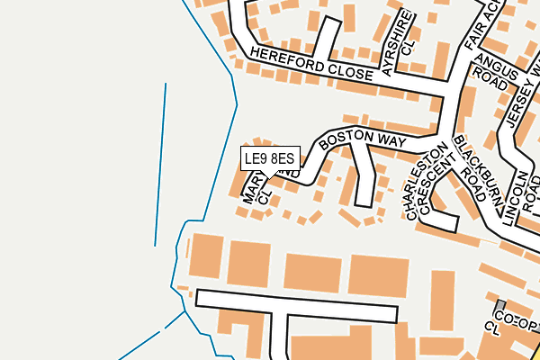 LE9 8ES map - OS OpenMap – Local (Ordnance Survey)