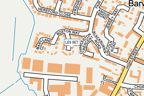LE9 8ET map - OS OpenMap – Local (Ordnance Survey)