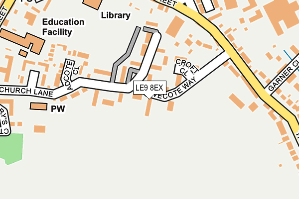 LE9 8EX map - OS OpenMap – Local (Ordnance Survey)