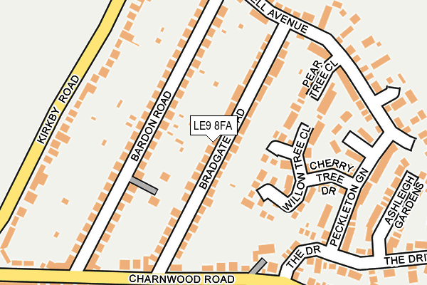 LE9 8FA map - OS OpenMap – Local (Ordnance Survey)