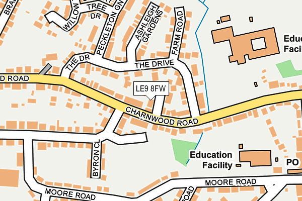 LE9 8FW map - OS OpenMap – Local (Ordnance Survey)