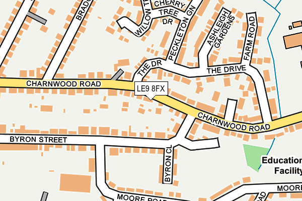 LE9 8FX map - OS OpenMap – Local (Ordnance Survey)