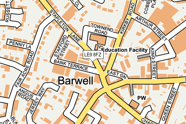 LE9 8FZ map - OS OpenMap – Local (Ordnance Survey)