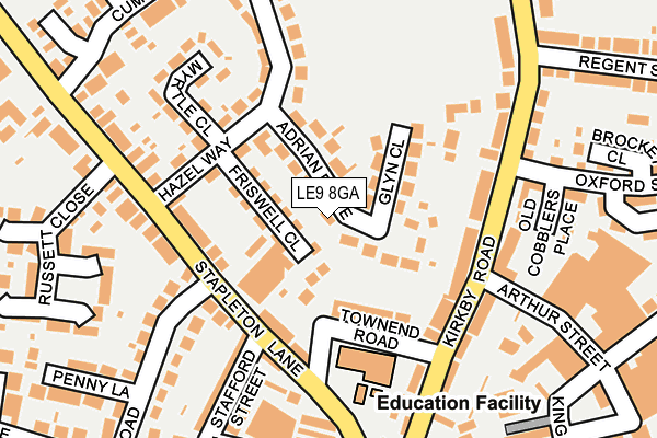 LE9 8GA map - OS OpenMap – Local (Ordnance Survey)