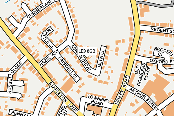 LE9 8GB map - OS OpenMap – Local (Ordnance Survey)