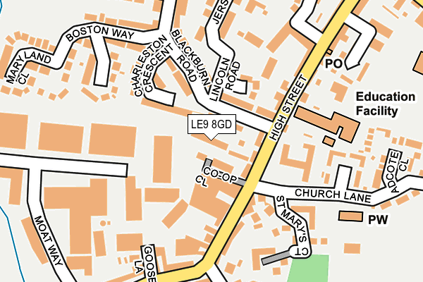 LE9 8GD map - OS OpenMap – Local (Ordnance Survey)